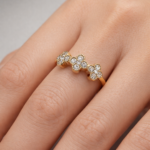 Anello acciaio Vip Luxury flowers gold