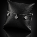 Bracciale acciaio Vip Luxury flowers pendenti silver