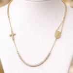 Collana unisex rosario "Vip Luxury", in acciaio gold