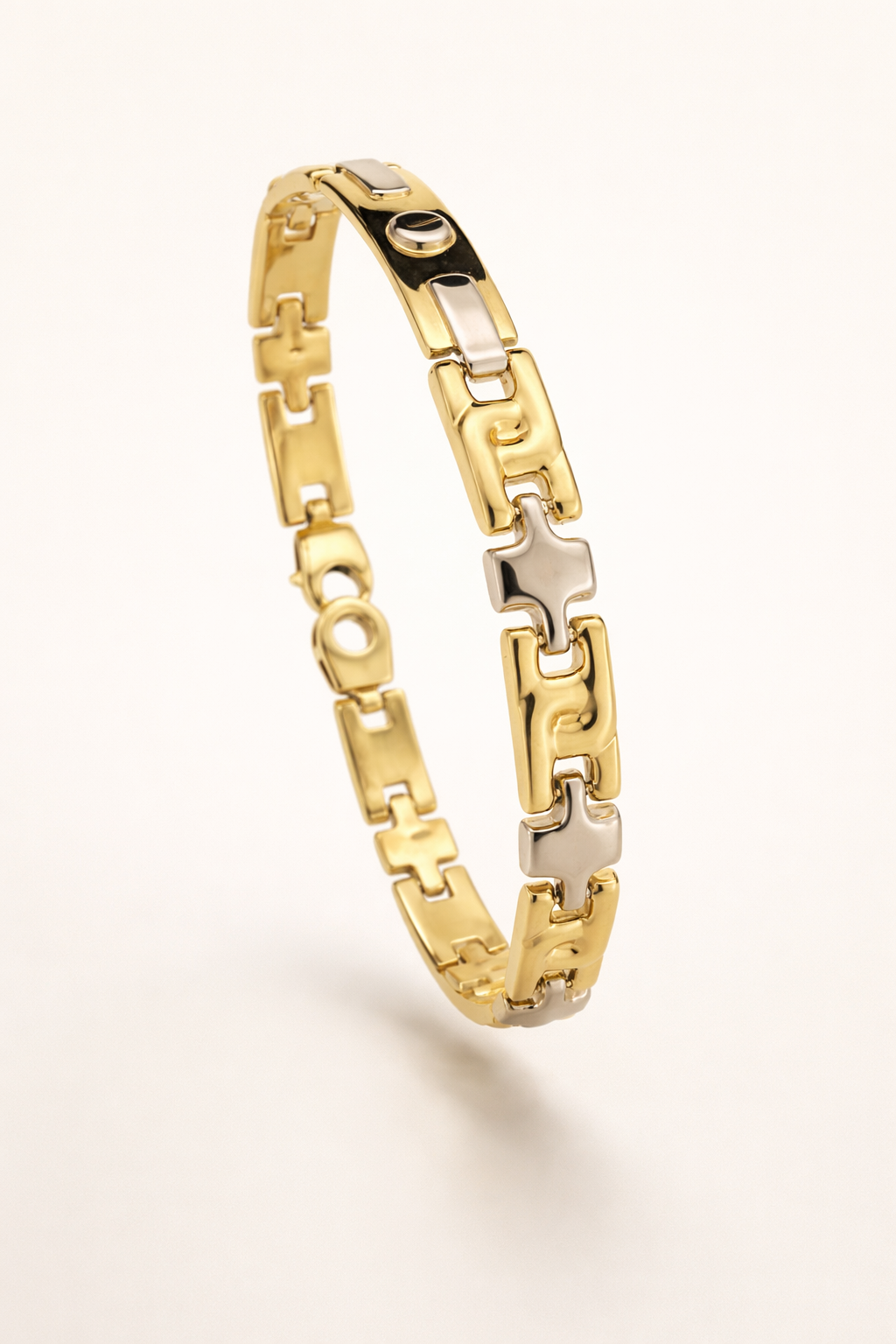 6577CE27-4AFD-437D-ABED-B7BFDDC4D4FC Bracciale uomo bicolore in oro 18kt - immagine 1