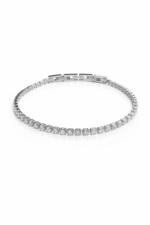 Bracciale Tennis, "Vip Luxury", in Acciaio 316L, con cristalli bianchi, mm3